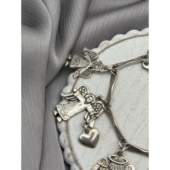 Rare Vintage Jeep Collins Solid Sterling Silver 7 Charms Bracelet 7 In / 42.11 G - Picture 5 of 9